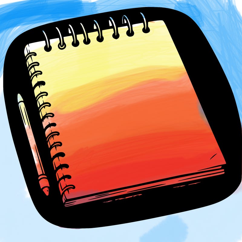 a blank sketch pad