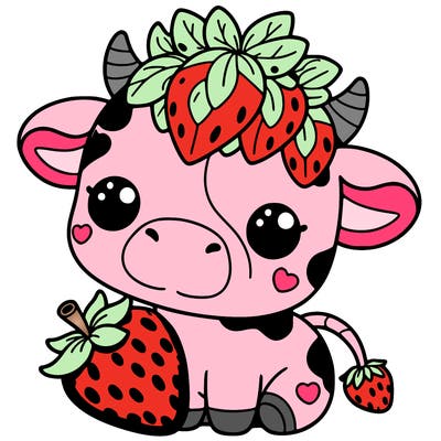 cute strawberry cow