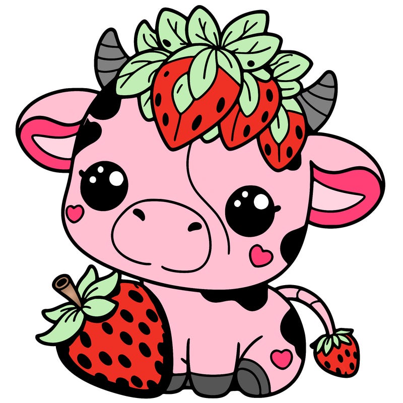 cute strawberry cow