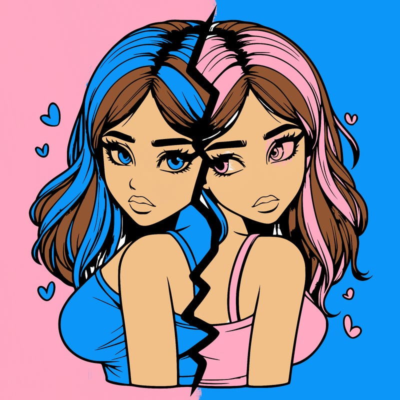 realistic girl split