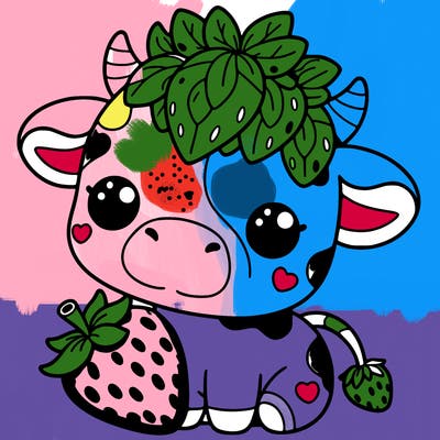 cute strawberry cow