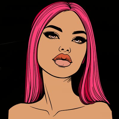 realistic woman with full lips