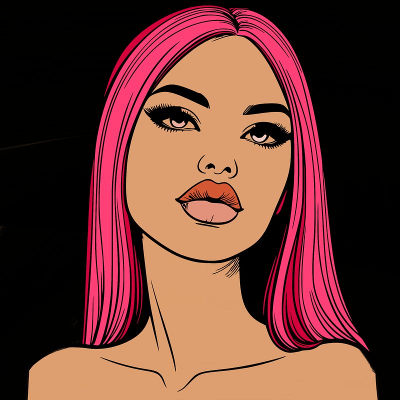 realistic woman with full lips