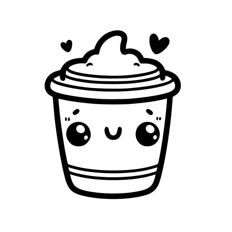 a coffee with a cute face