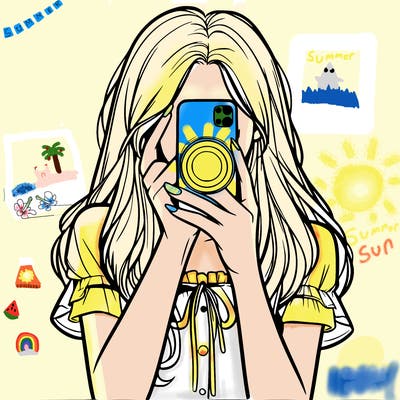 a realistic girl holding her phone taking pictures