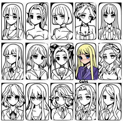 girls that look diffrent anime