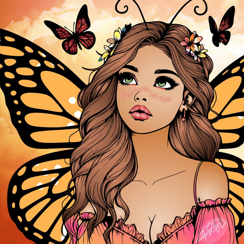 butterfly fairy realistic girl