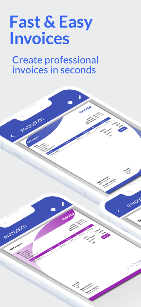 My Invoices: Create invoices - Business App | MWM