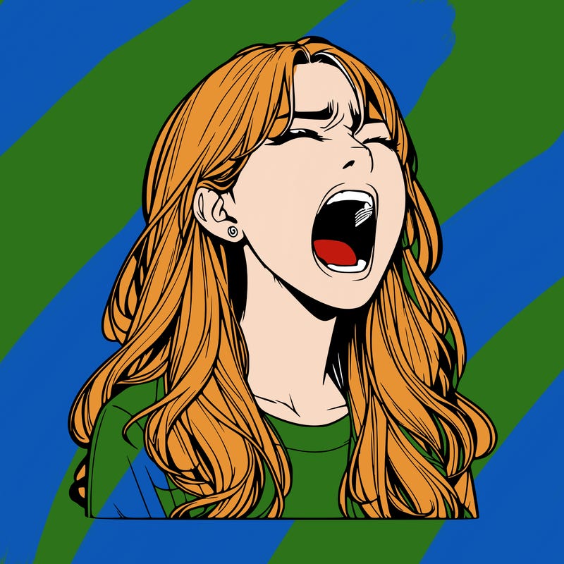 screaming realistic, girl