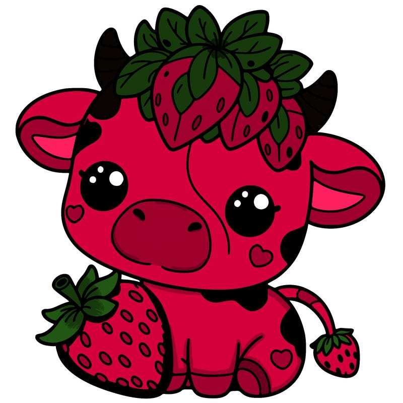 cute strawberry cow
