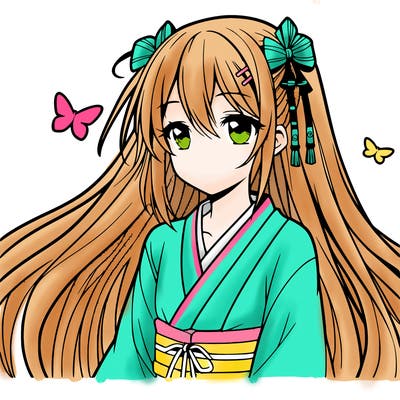 anime girl with long hair