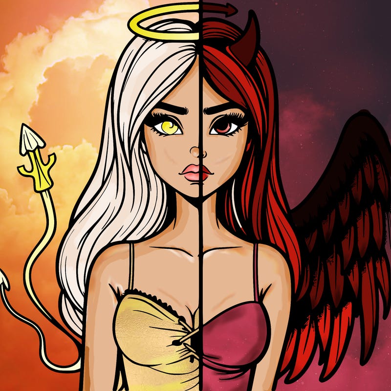 devil vs angel realistic girl