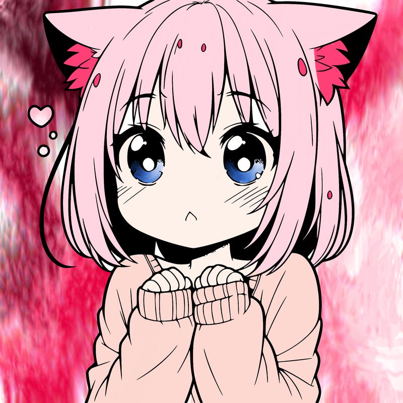 shy anime catgirl