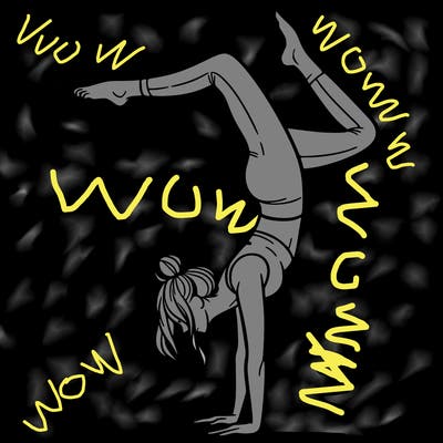 a woman doing a handstand
