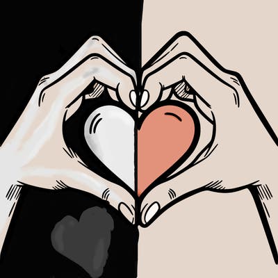 two hands making a heart