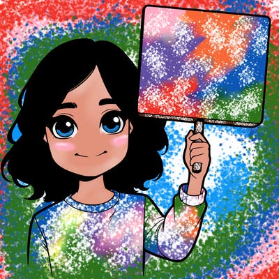 realistic girl holding up a sign