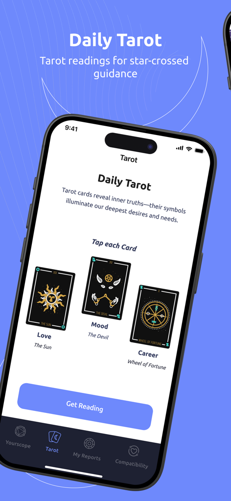 Astrology Plus - Recurso de leitura de cartas de tarot diárias do aplicativo Astrology Plus