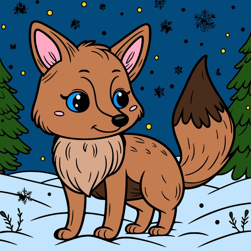 a fox in the snow