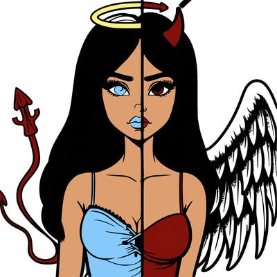 devil vs angel realistic girl