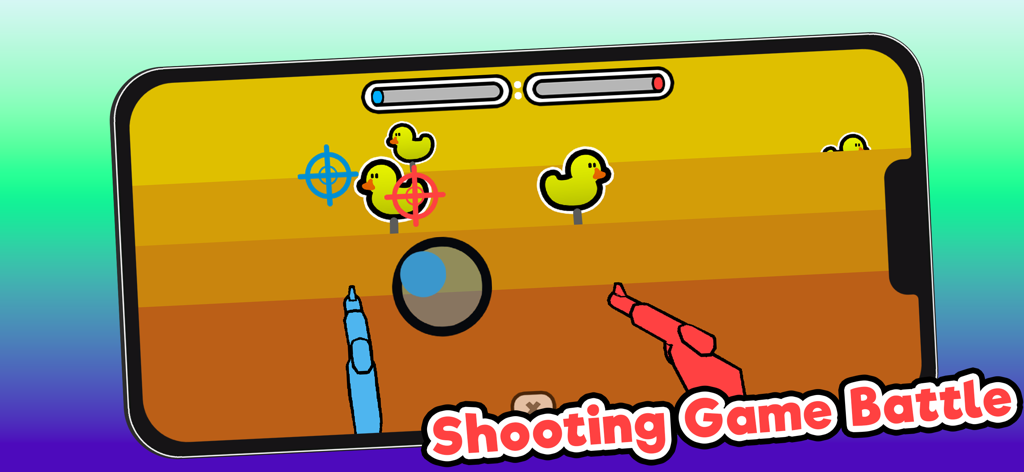 Play with Friends(2p play) - Mini juego de batalla de disparos para dos jugadores con objetivos de pato y pistolas coloridas