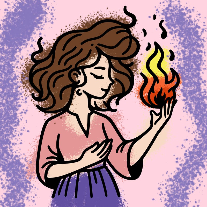 woman with fire