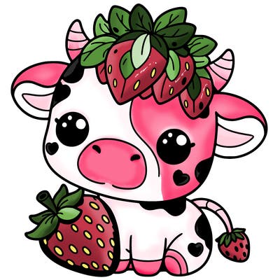 cute strawberry cow