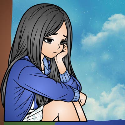 a realistic girl with depression