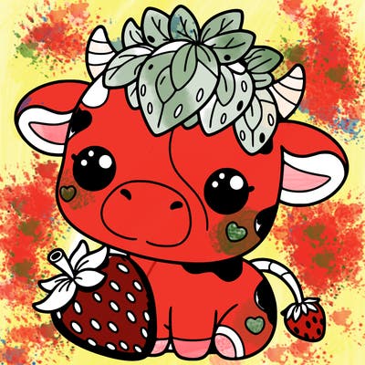 cute strawberry cow
