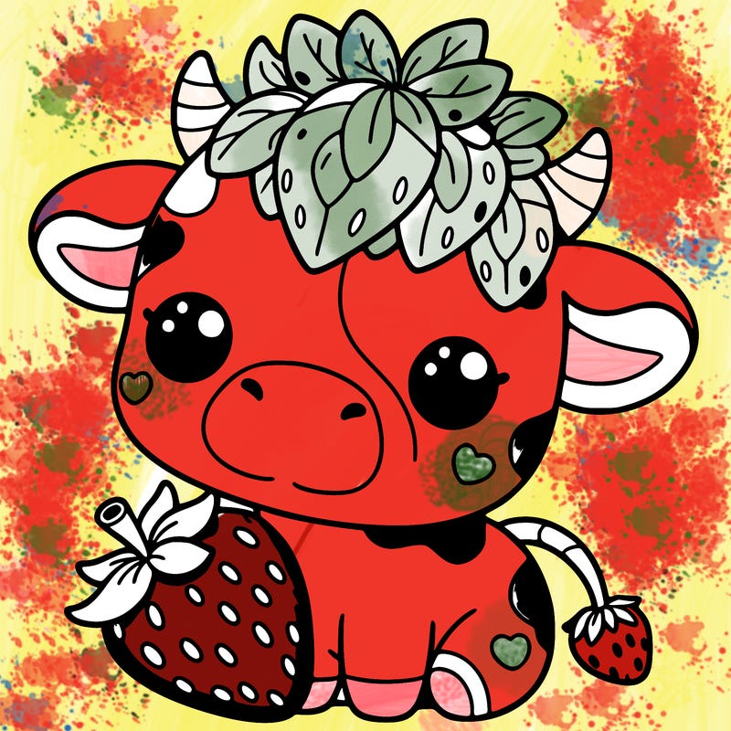 cute strawberry cow