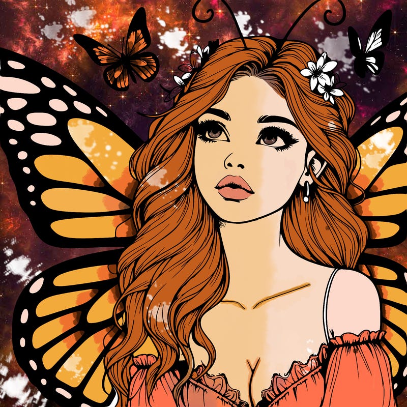 butterfly fairy realistic girl