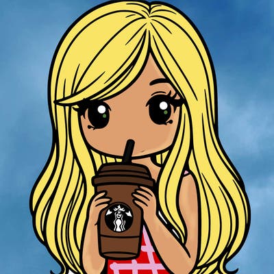 woman with long straight hair drinking starbucks