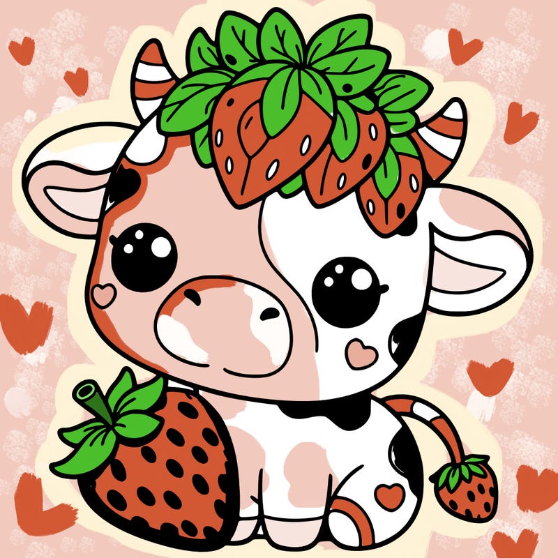 cute strawberry cow