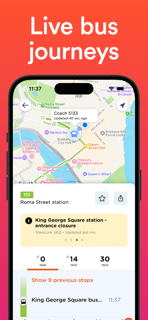 Denver Transit: RTD Bus TImes - Interface of Denver Transit app showing live bus tracking and arrival times on a map