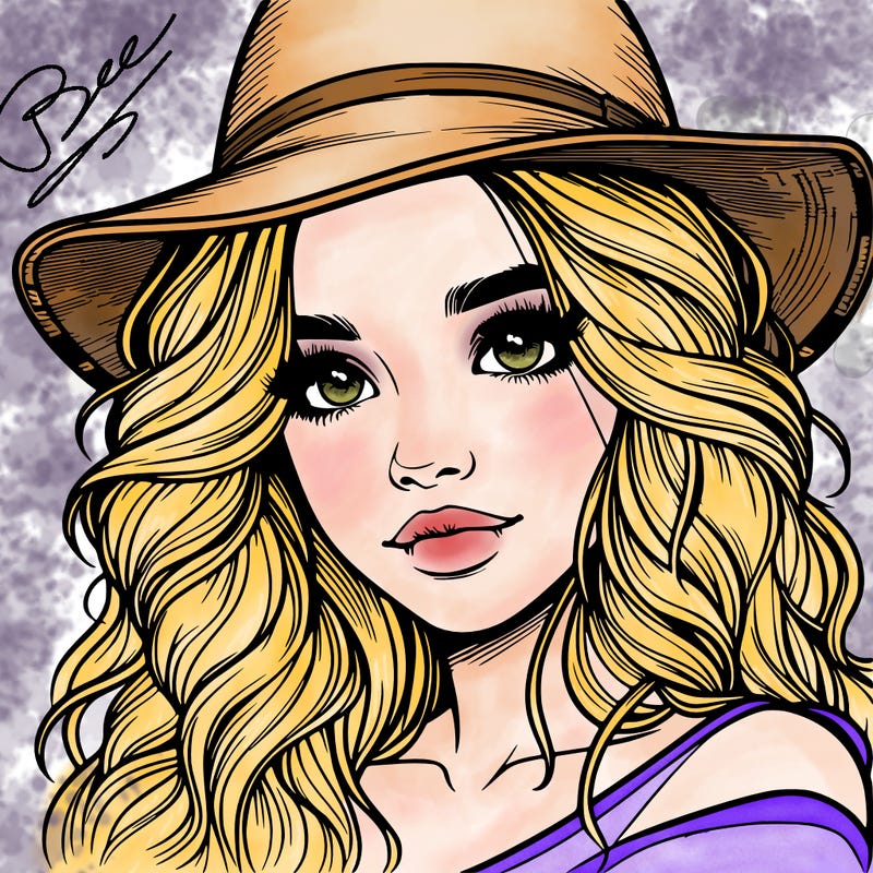 realistic girl with hat