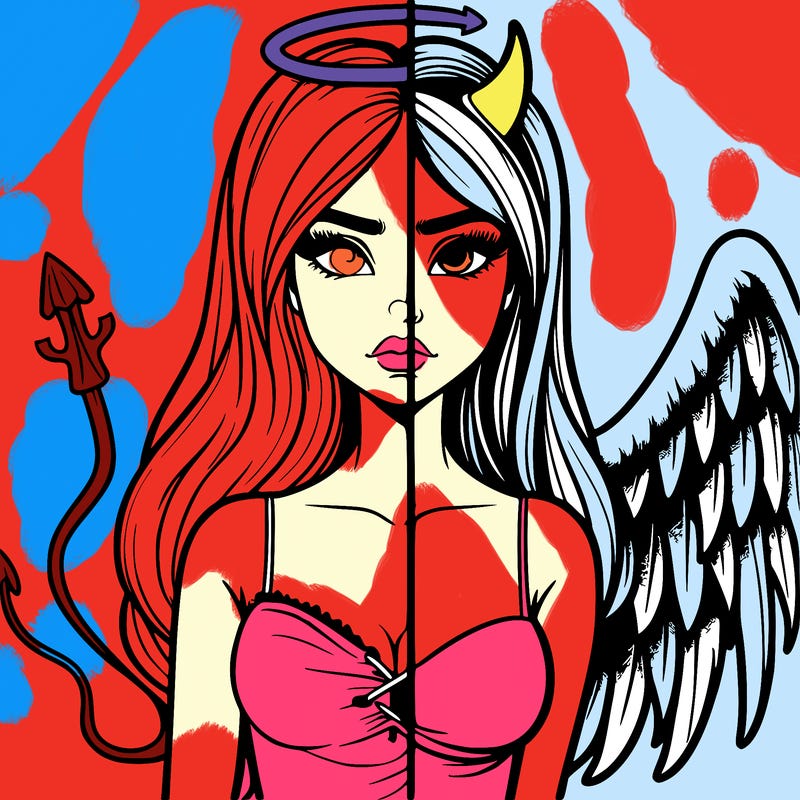 devil vs angel realistic girl