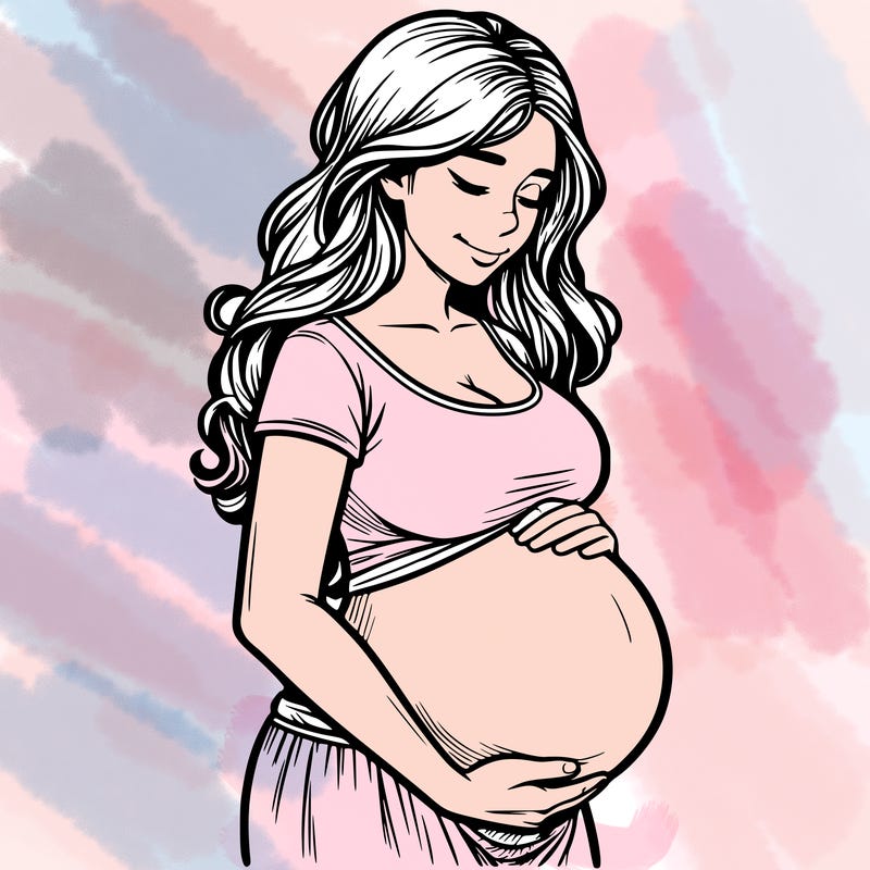 woman heavily pregnant realistic