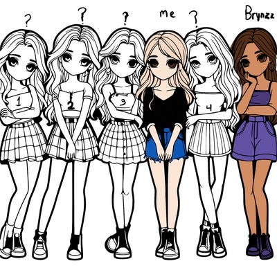 a group of girls realistic