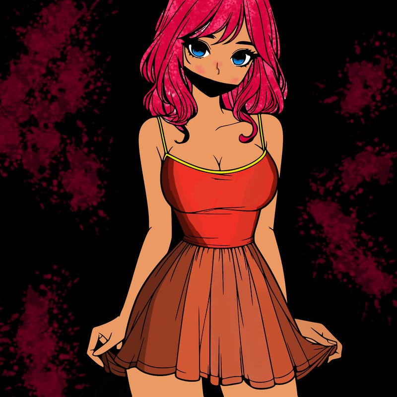 realistic girl in short dress