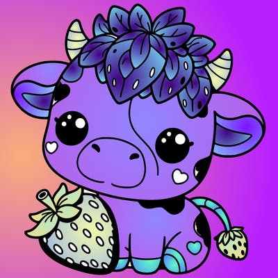 cute strawberry cow