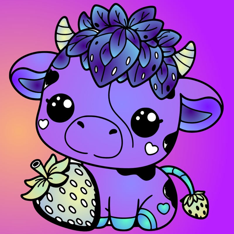 cute strawberry cow