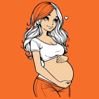 realistic pregnant girl