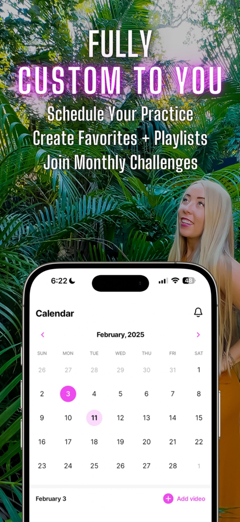 Highest Timeline - Highest Timeline app interface showing the calendar for scheduling daily manifestation practices