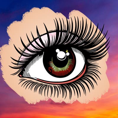 realistic eye long eylashes