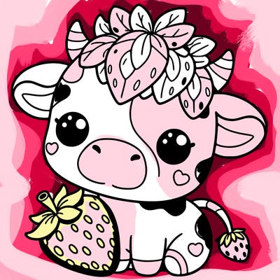 cute strawberry cow