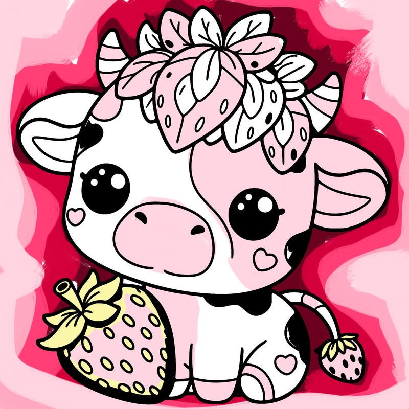 cute strawberry cow