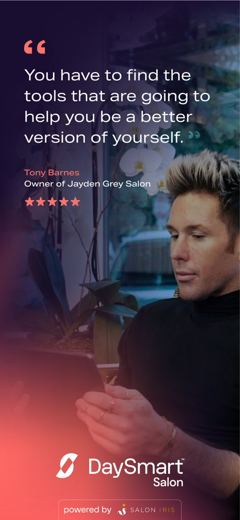 DaySmart Salon Software - Testimonial-Zitat vom Salonbesitzer Tony Barnes für DaySmart Salon Software