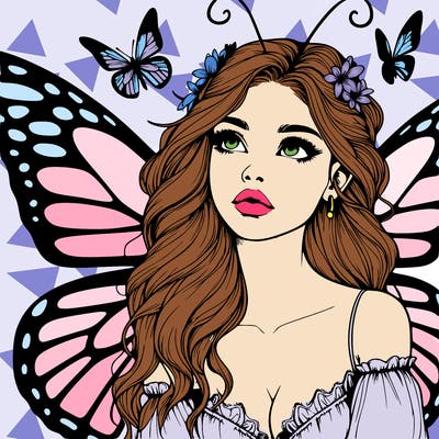 butterfly fairy realistic girl