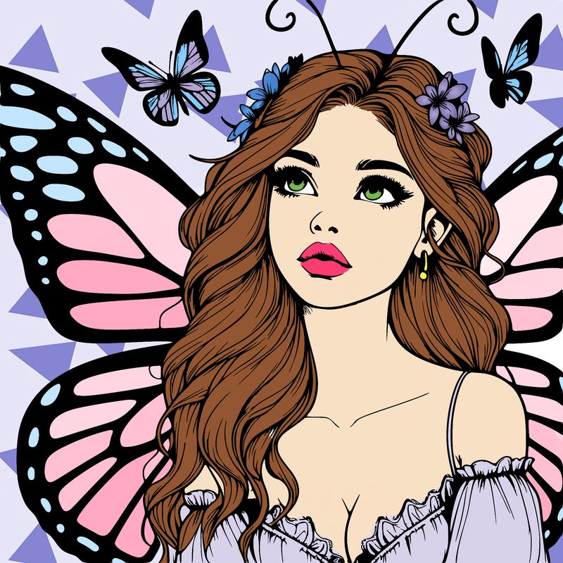 butterfly fairy realistic girl