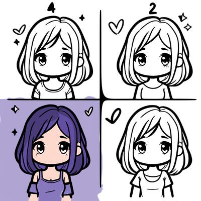 simple girl split in 4