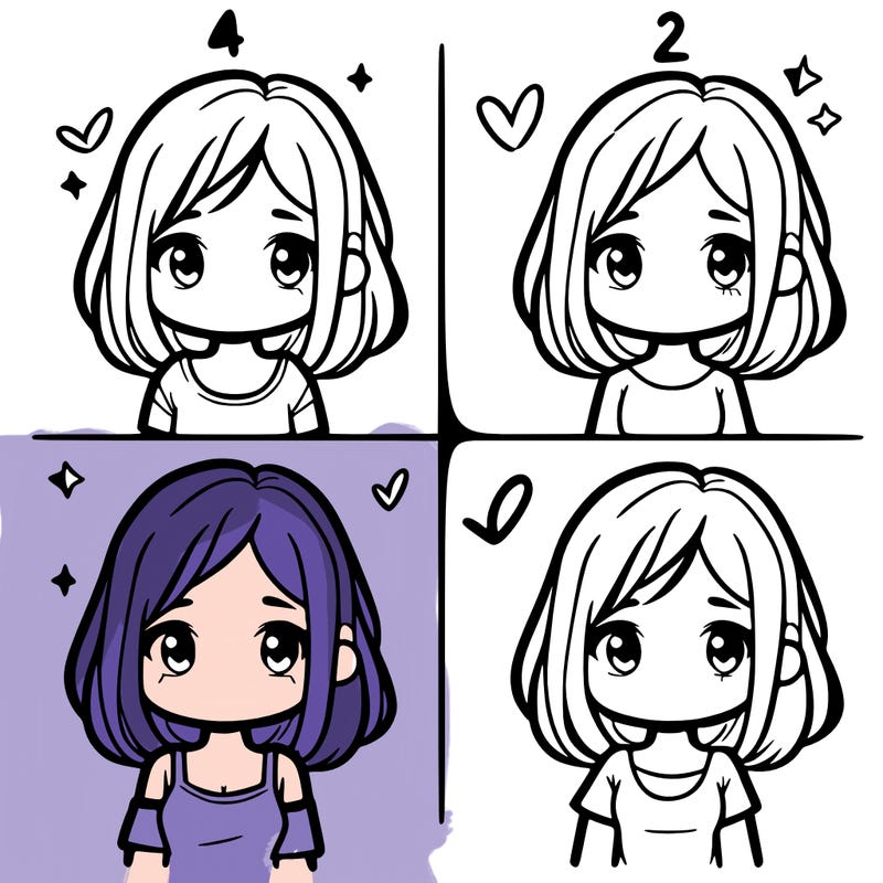 simple girl split in 4